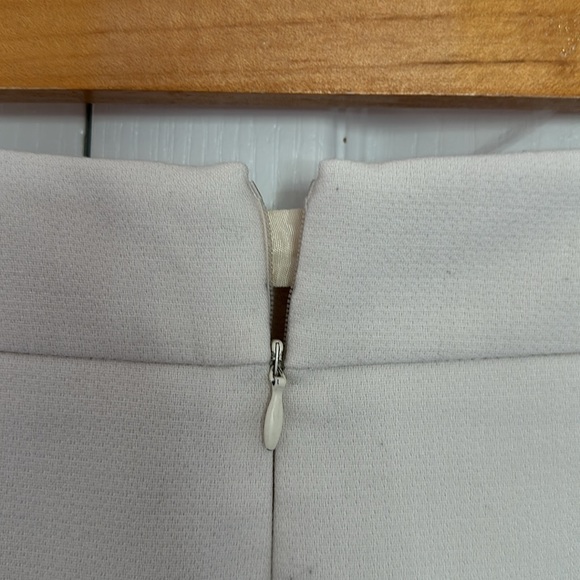 Plain Beige Office Pencil Skirt - Picture 3 of 5